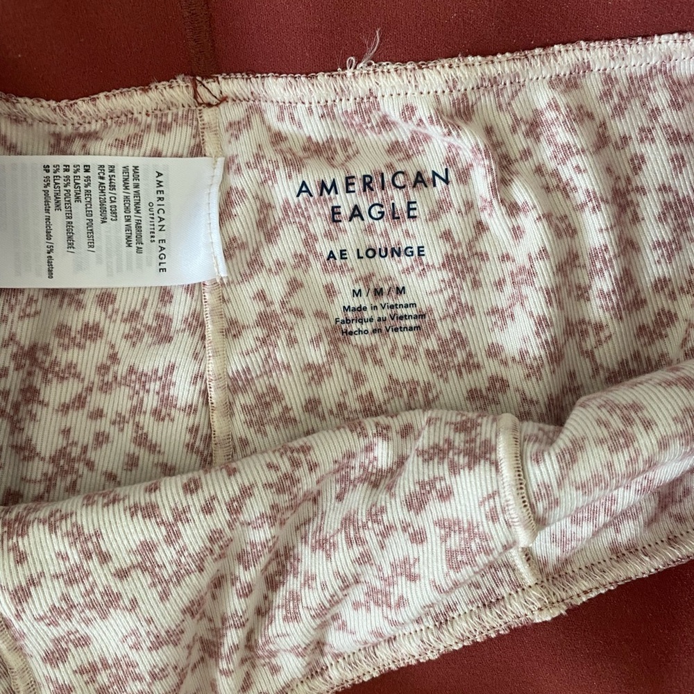 American Eagle Outfitters Cream Floral Tank & Short Sleep Set with Red Accents - Picture 5 of 5